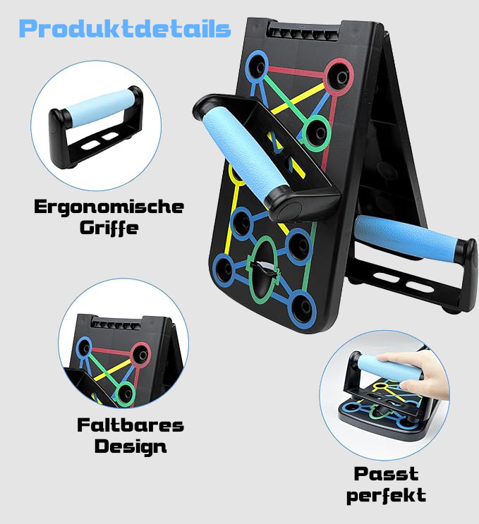 Liegestützbrett mit Widerstandsbändern
